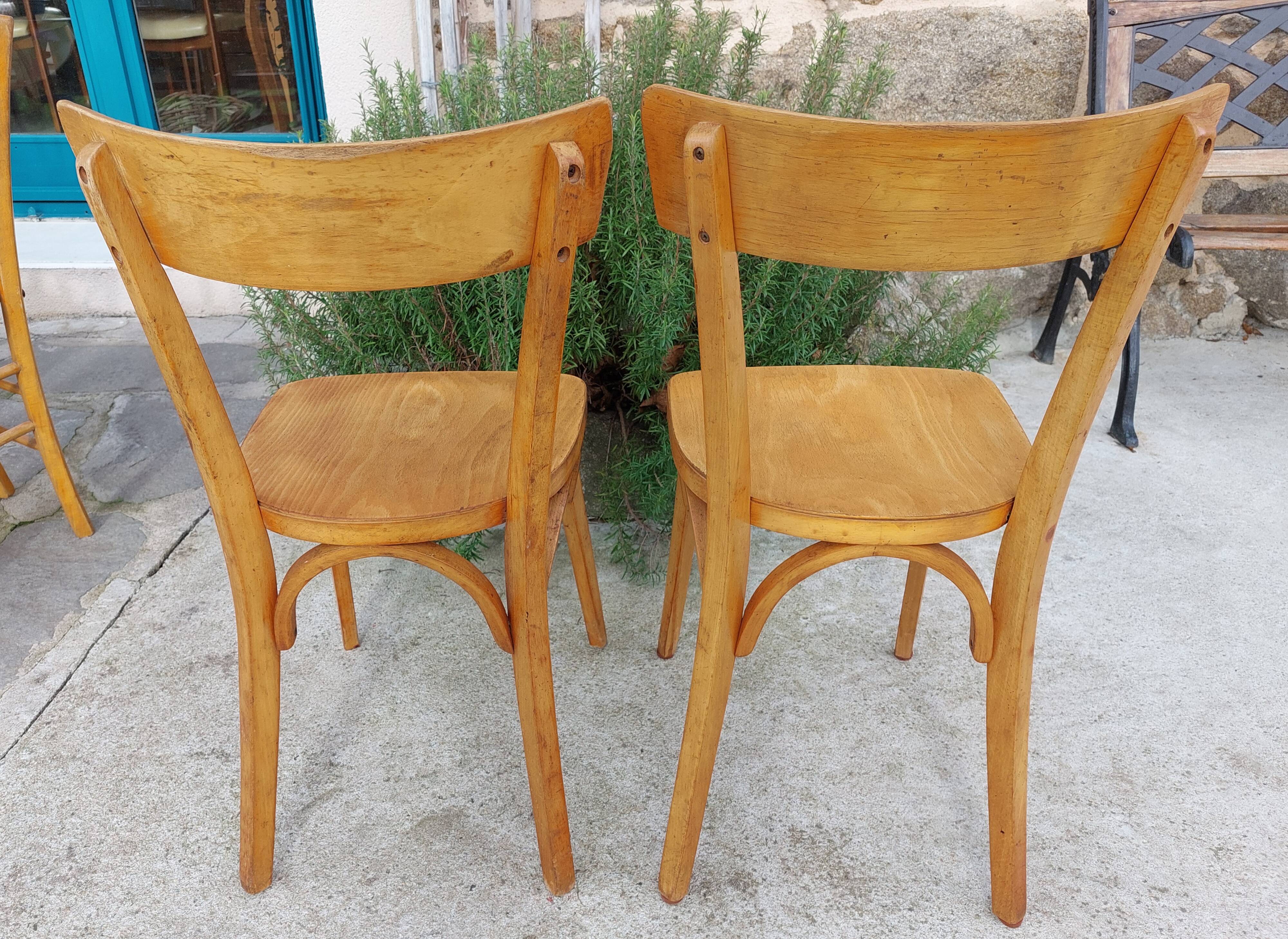 2 wooden bistro chairs, Baumann style