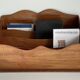 Porte courrier de bureau vintage en bois