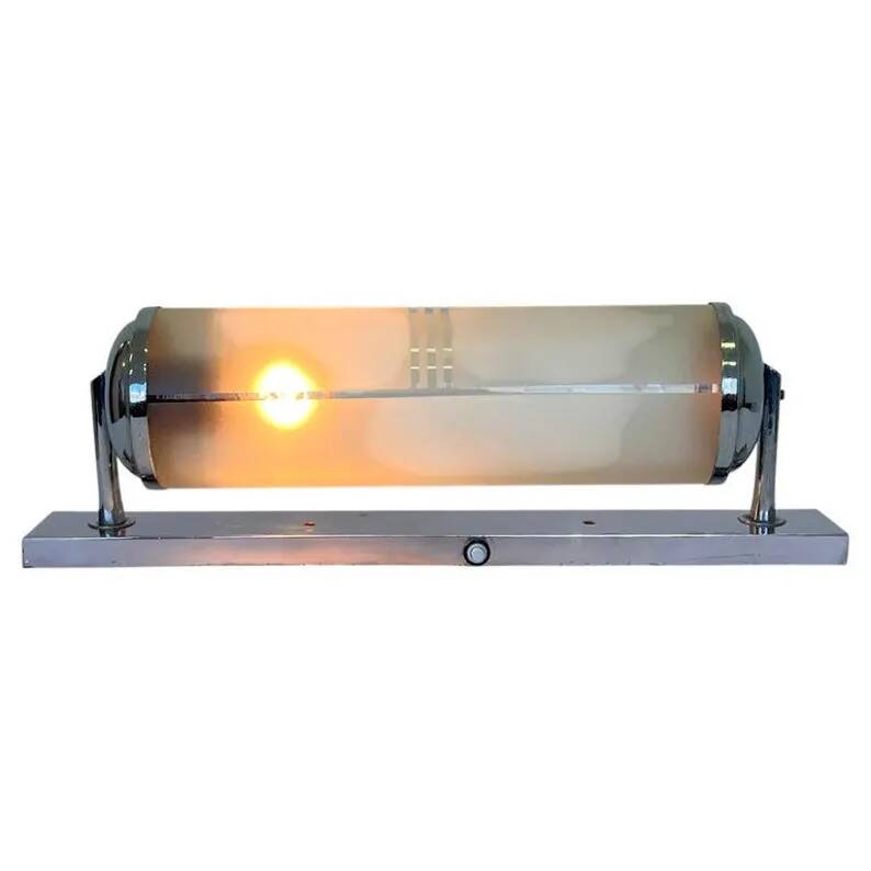 Chrome Bauhaus flush mount/ceiling light or Wall Lamp, 1940s - Czechoslovakia