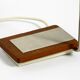 Rare original 1960s Kaiser Leuchten light metal teak table lamp