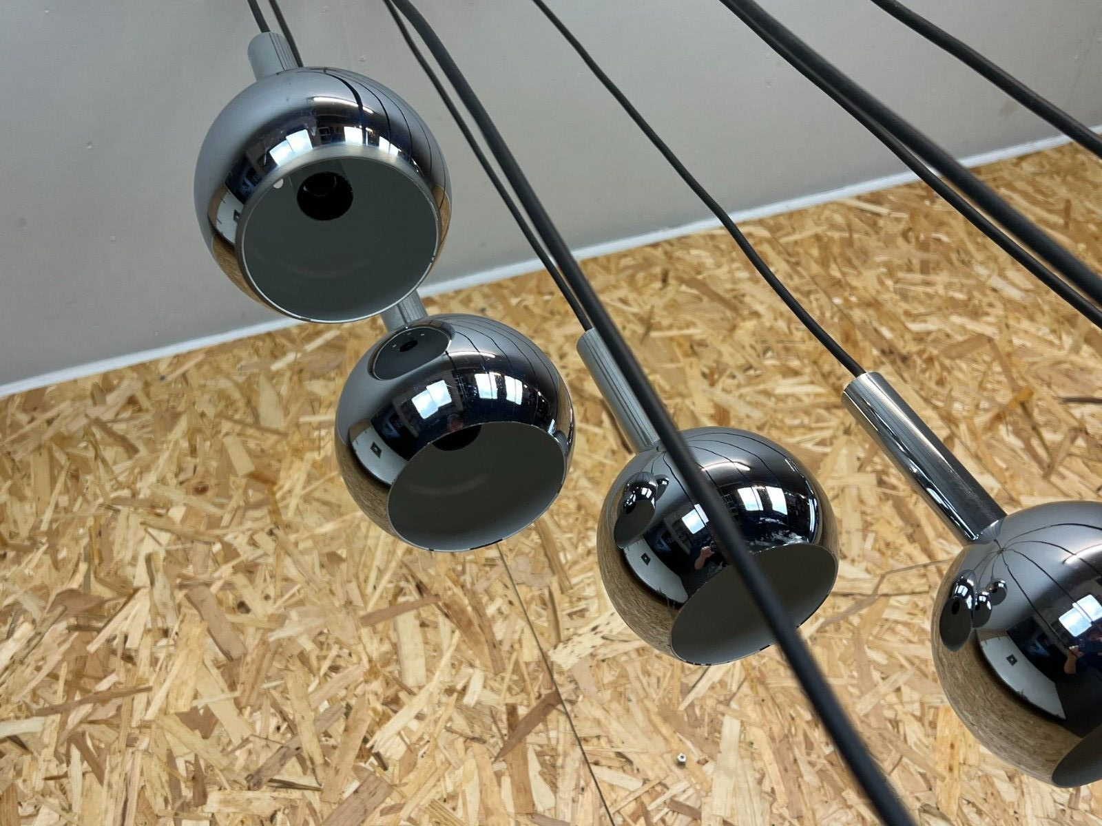 60s 70s Wortmann & Filz cascade lamp ceiling light chrome space age