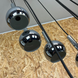 60s 70s Wortmann & Filz cascade lamp ceiling light chrome space age