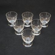 6 Verres A Liqueur / Digestif En Cristal Gravé Craquelé Craquelures