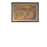 Rudolf möller 1881-1967.composition,1918.gouache et aquarelle