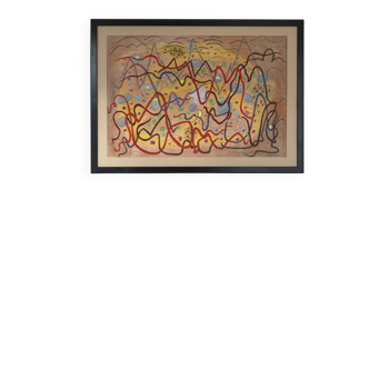 Rudolf möller 1881-1967. composition, 1918. gouache and watercolour.