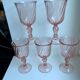 Set of 5 pink wine glasses 50s