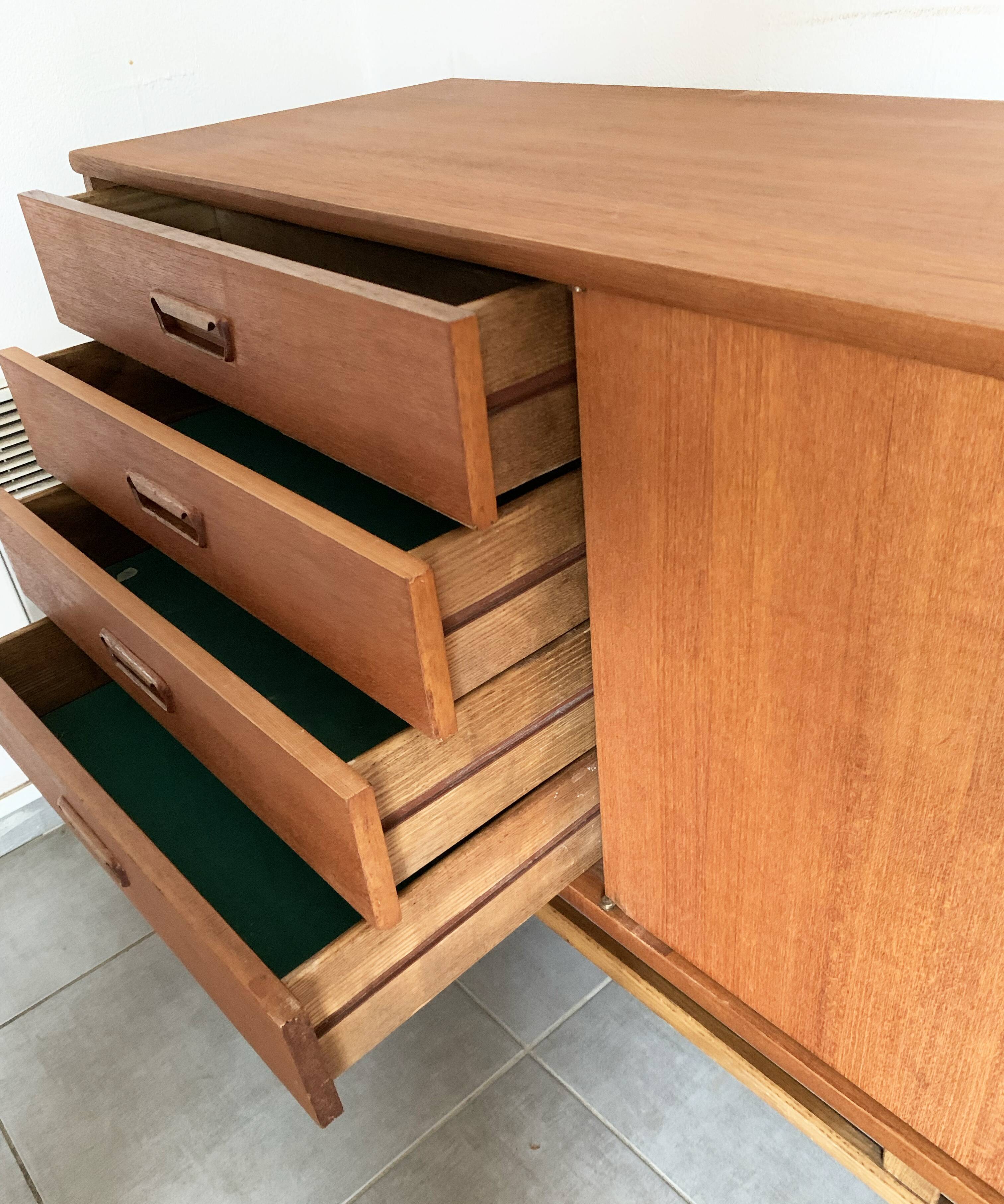 Vintage Scandinavian enfilade from the 60s in teak