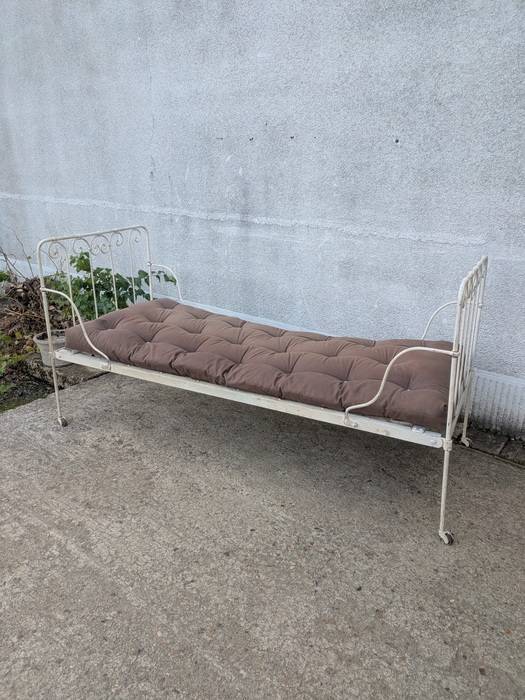Wrought iron bed, bench