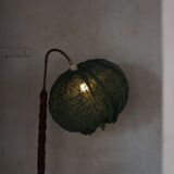 Organic Swedish floor lamp from the mid-century in burnt wood, Wabi Sabi, 1950s