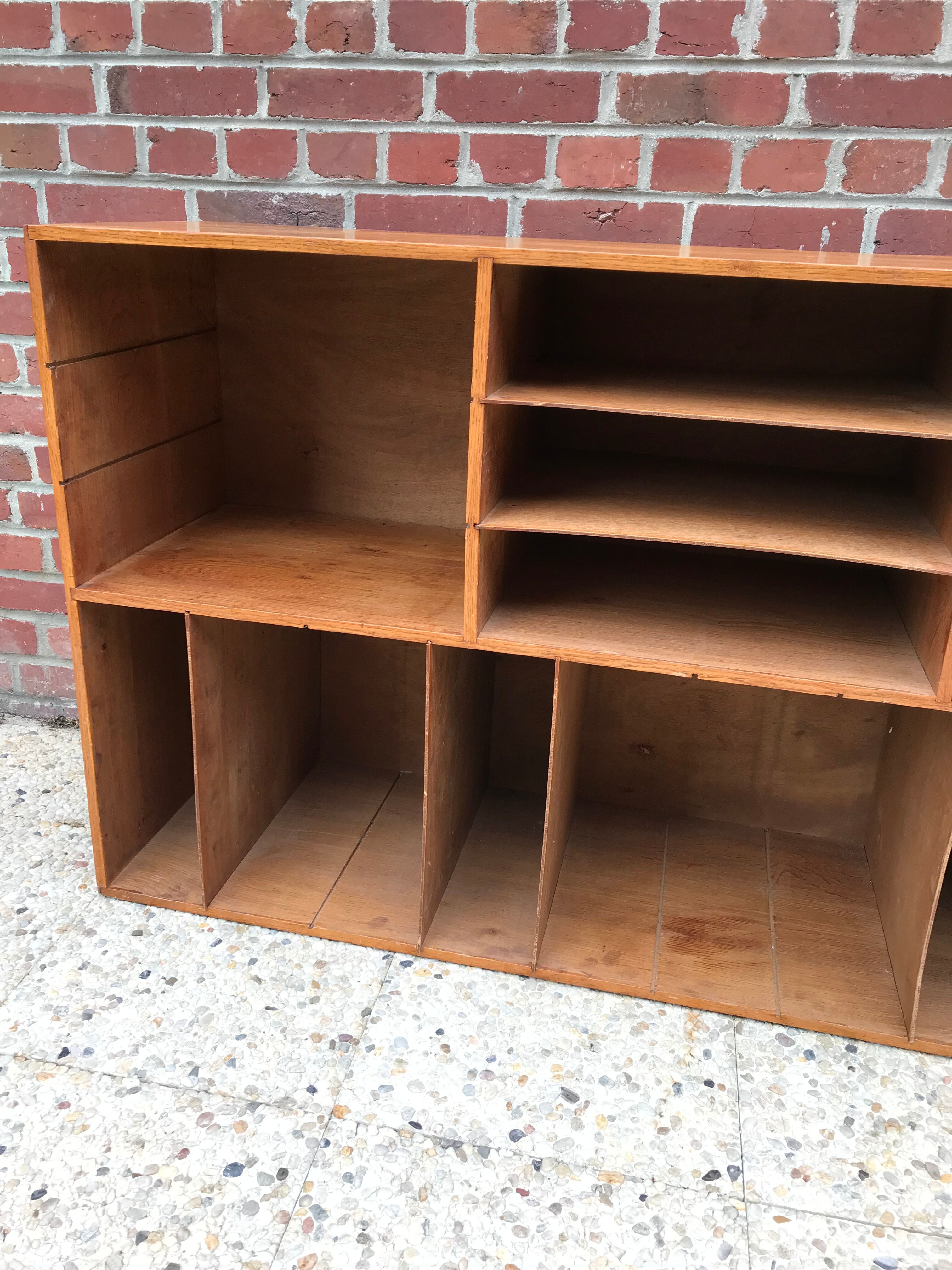 Wooden loom chest of drawers with locker