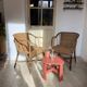 Lot de 2 fauteuils vintage en rotin et osier