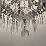 Crystal Beaded White Chandelier 1960’s