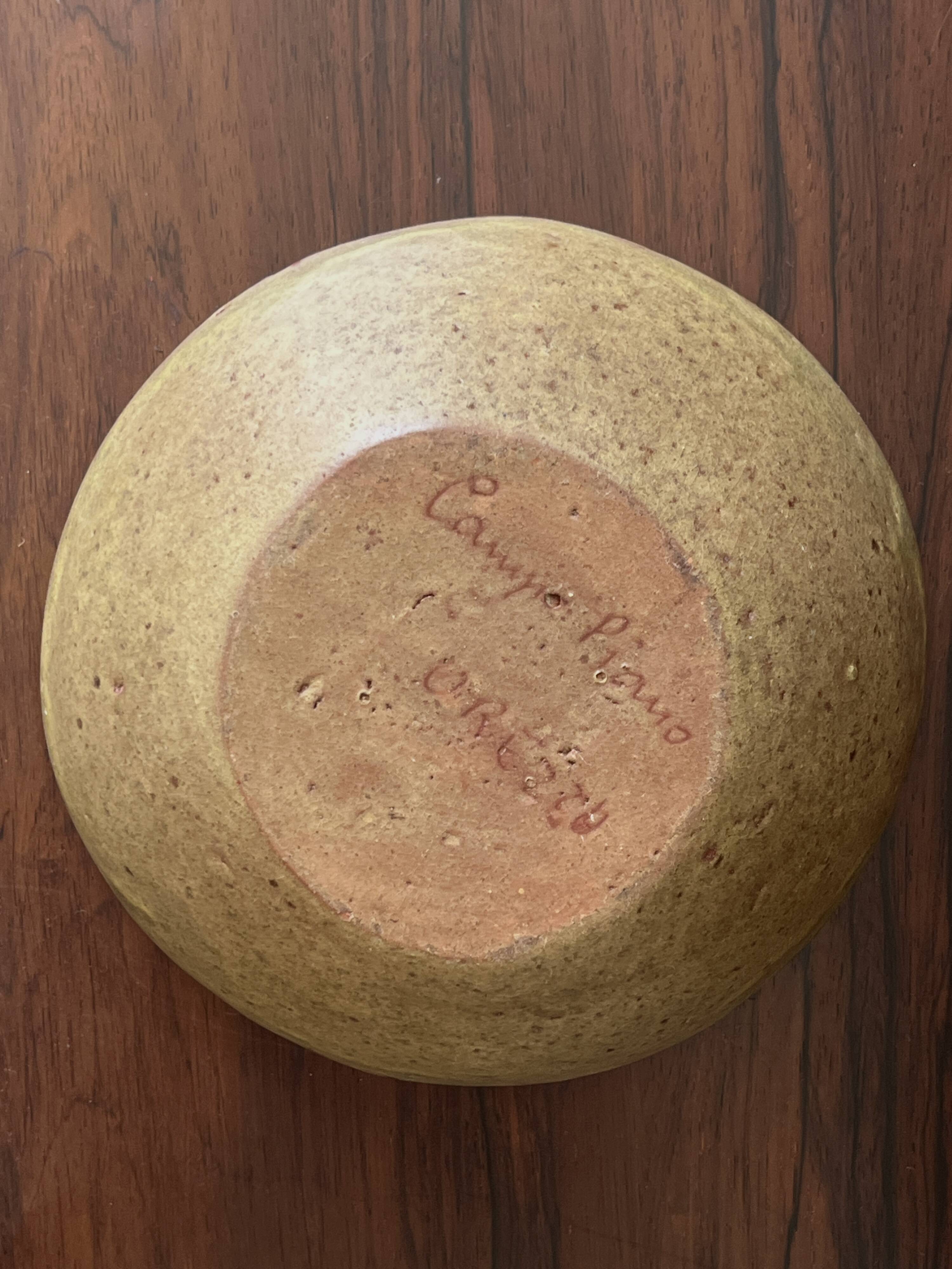 Fruit bowl cut signed Gres de Corse, Atelier Campo Piano 1970