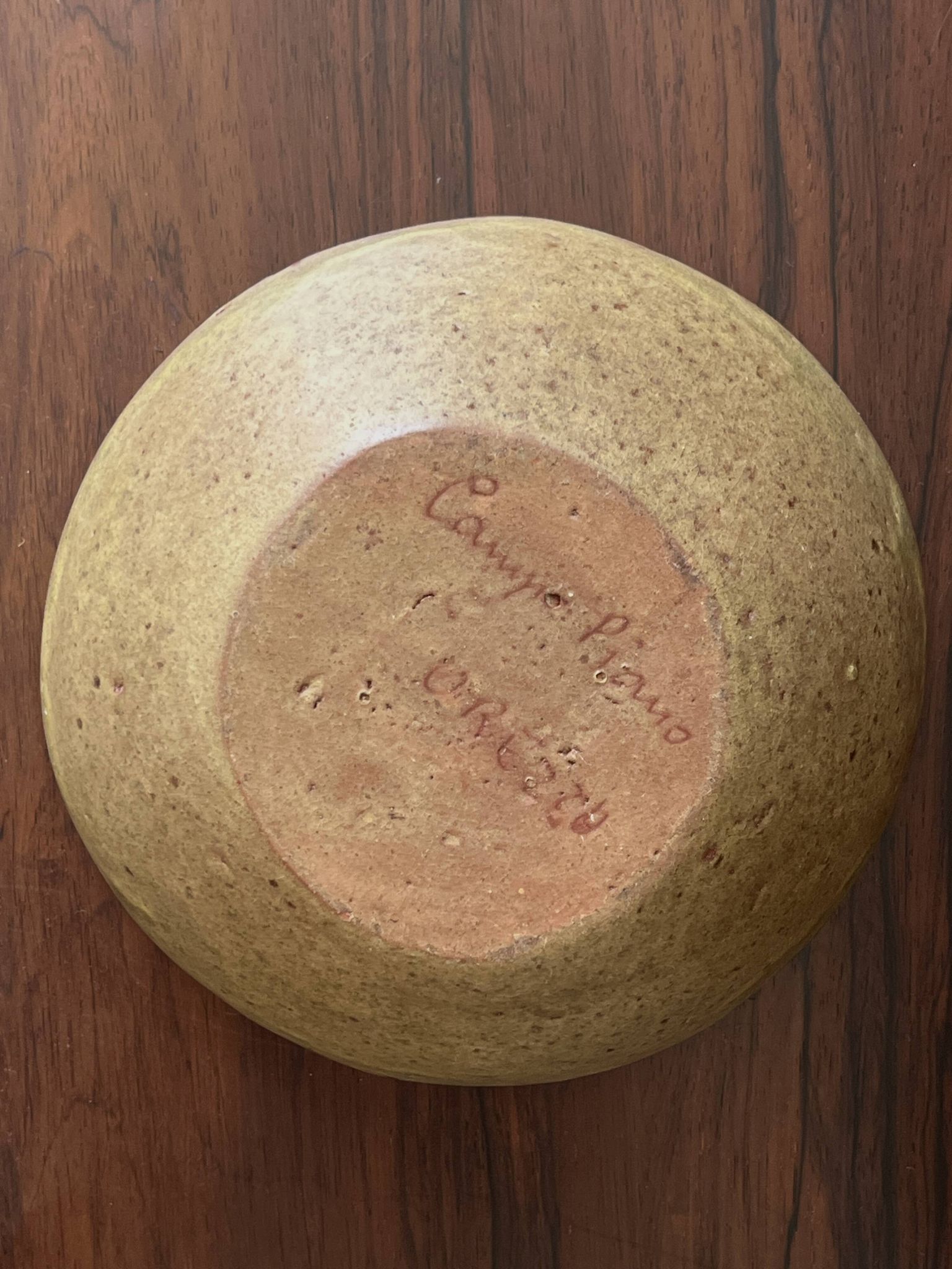 Fruit bowl cut signed Gres de Corse, Atelier Campo Piano 1970