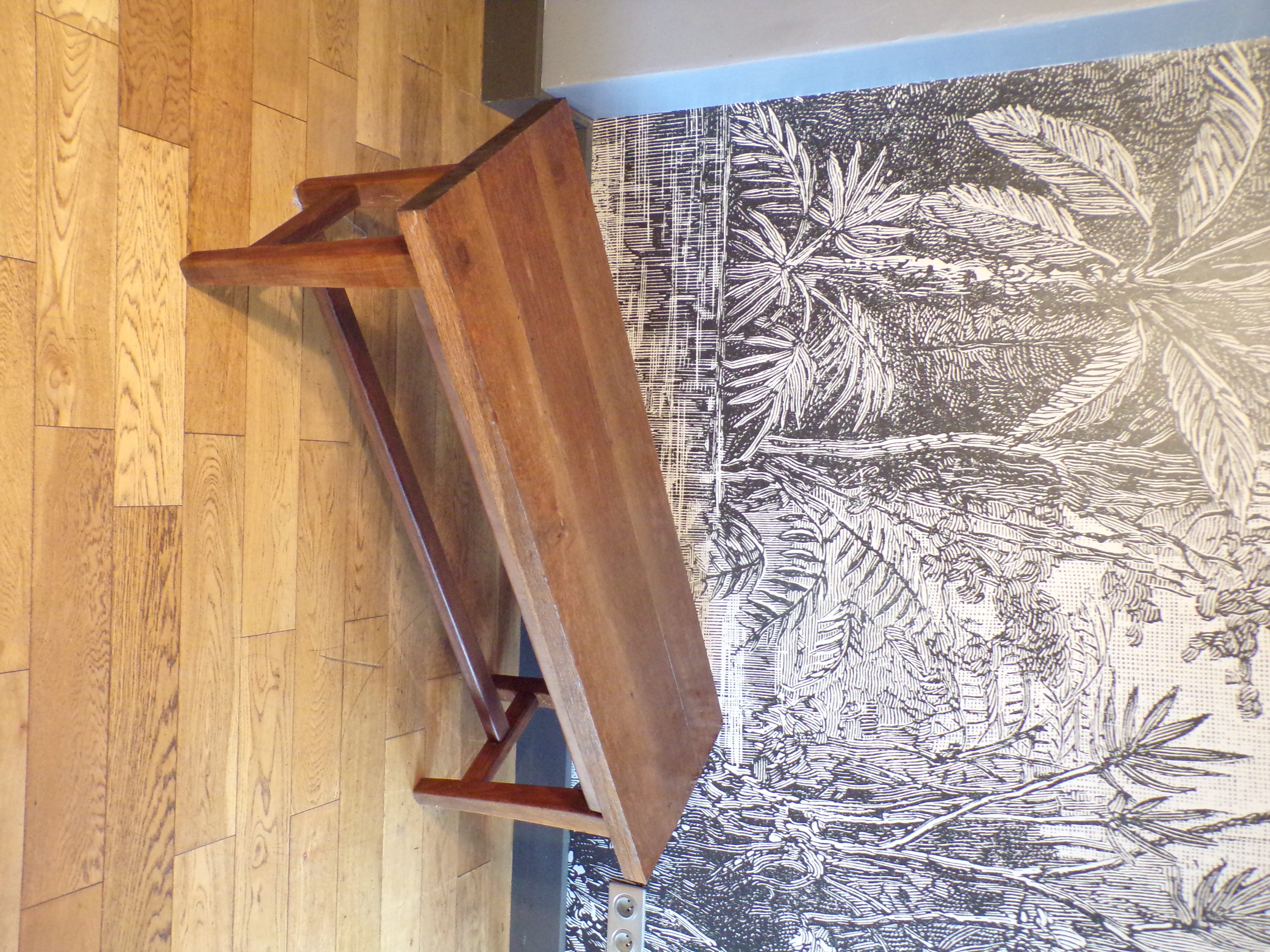 Solid wooden farm bench