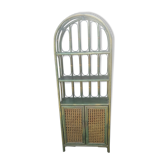 Shelf cabinet furniture in wicker rattan Lucia M vintage