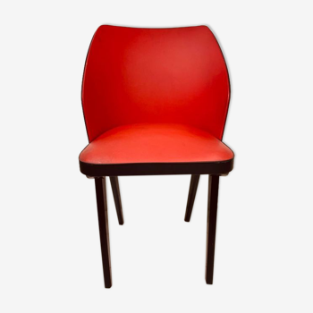 Chaise cocktail vintage rouge vif années 50-60