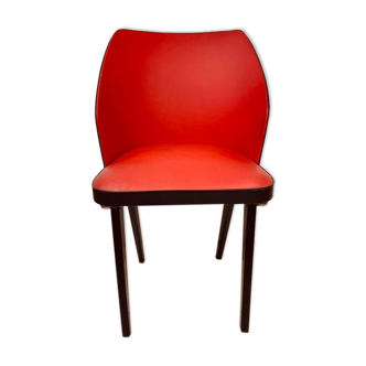 Chaise vintage rouge vif années 50-60