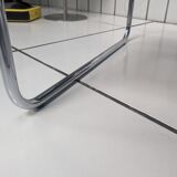 Coffee table in chromed metal and perforated sheet