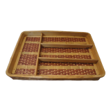 Cutlery rack in wicker and bamboo