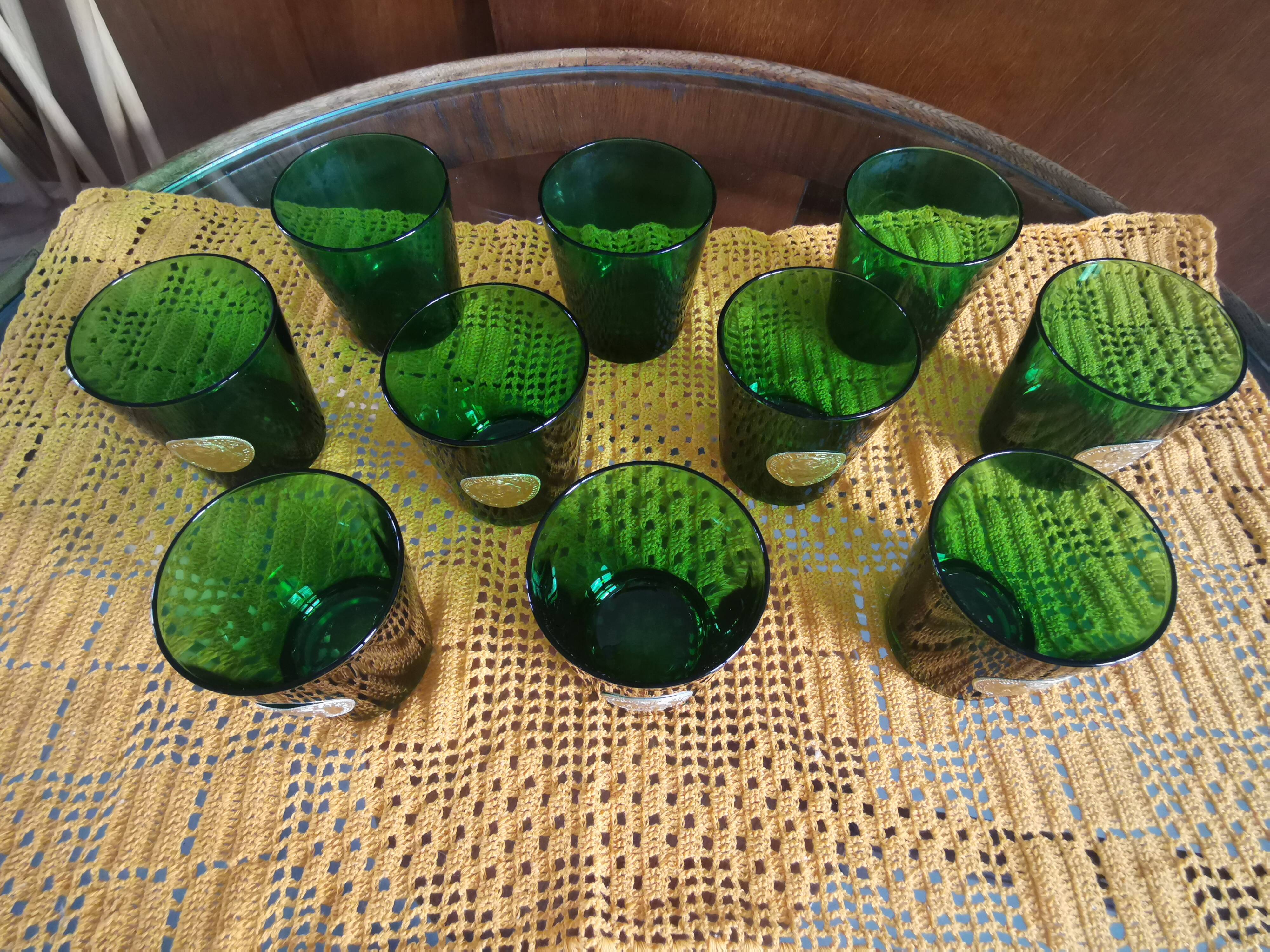 10 Water glasses DUBONNET piece louis gold vintage art deco design PN France