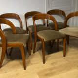 Série 6 chaises vintages baumann modem 14 sled