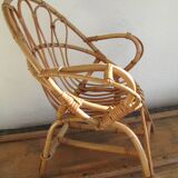 Rattan children's chair, shell shape
