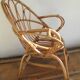Chaise enfant en rotin, forme coquille
