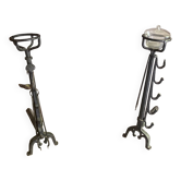 pair of wrought iron rack and pinion
