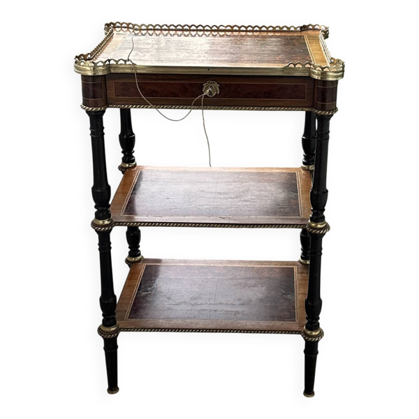 Table de salon-tiroir-signée paul sormani (1817-1877) -19eme-galerie bronze