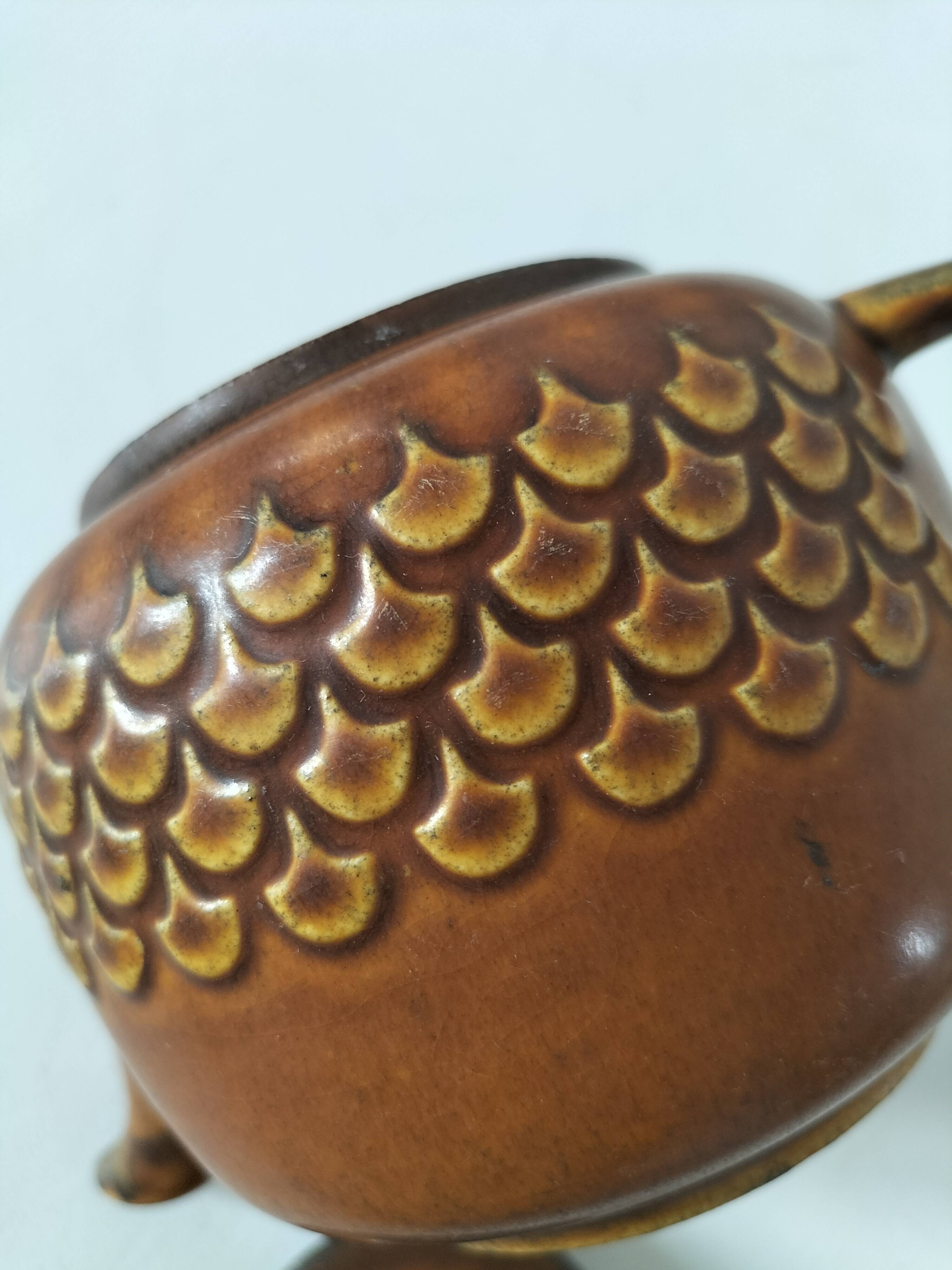 Vintage KW Feuerfest teapot – brown stoneware, 1960s–70s