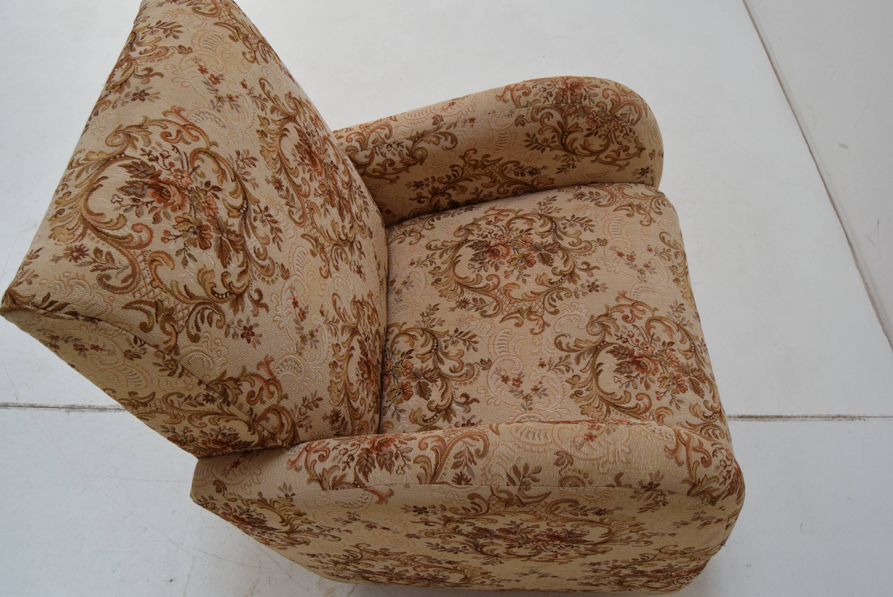 Vintage designed armchair with wheels, Czechoslovakia, 1950s.