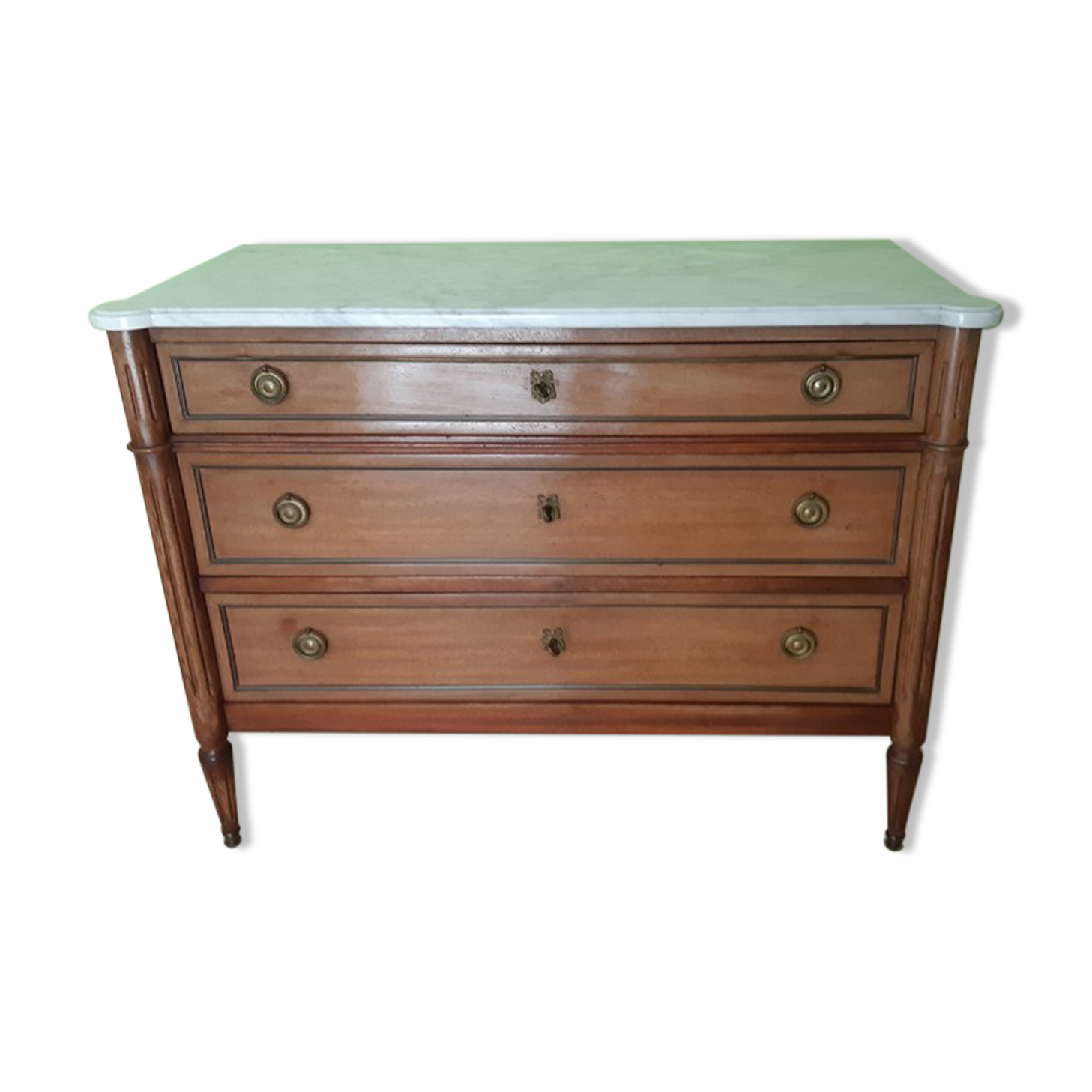 Louis XVI style chest of drawers in solid fruit wood.