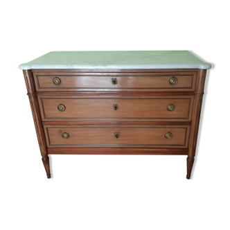 Louis XVI style chest of drawers in solid fruit wood.