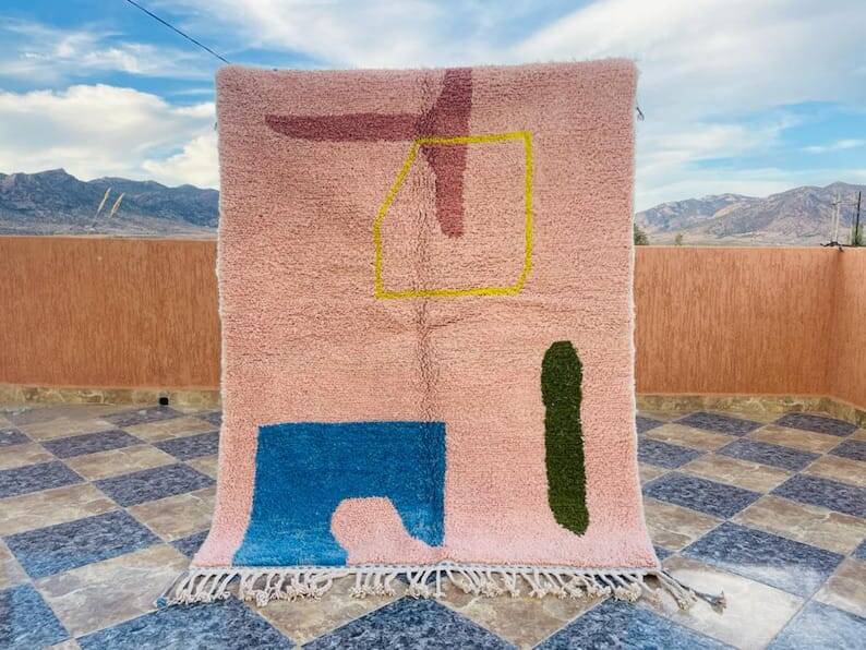 Handmade natural pure wool rug