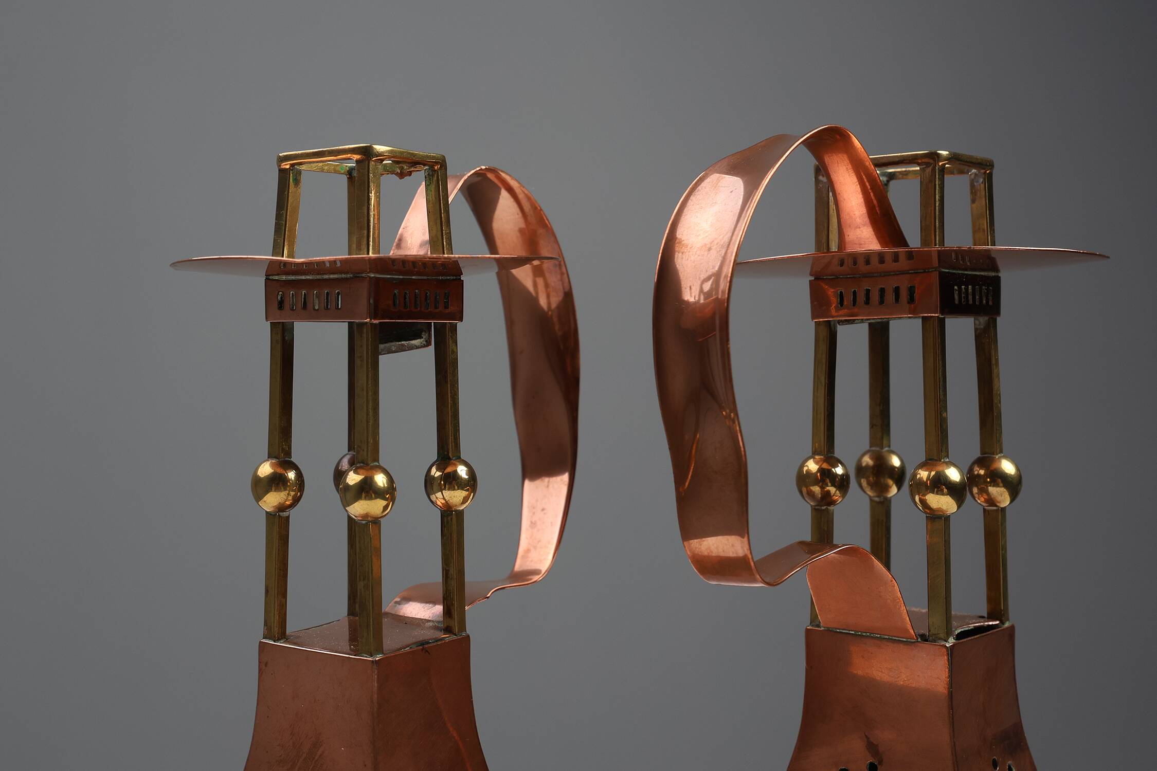 Pair of copper Table Candlesticks by Carl Deffner, Germany ca 1910