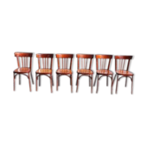 Suite de 6 chaises Baumann classique N°10 bicolore