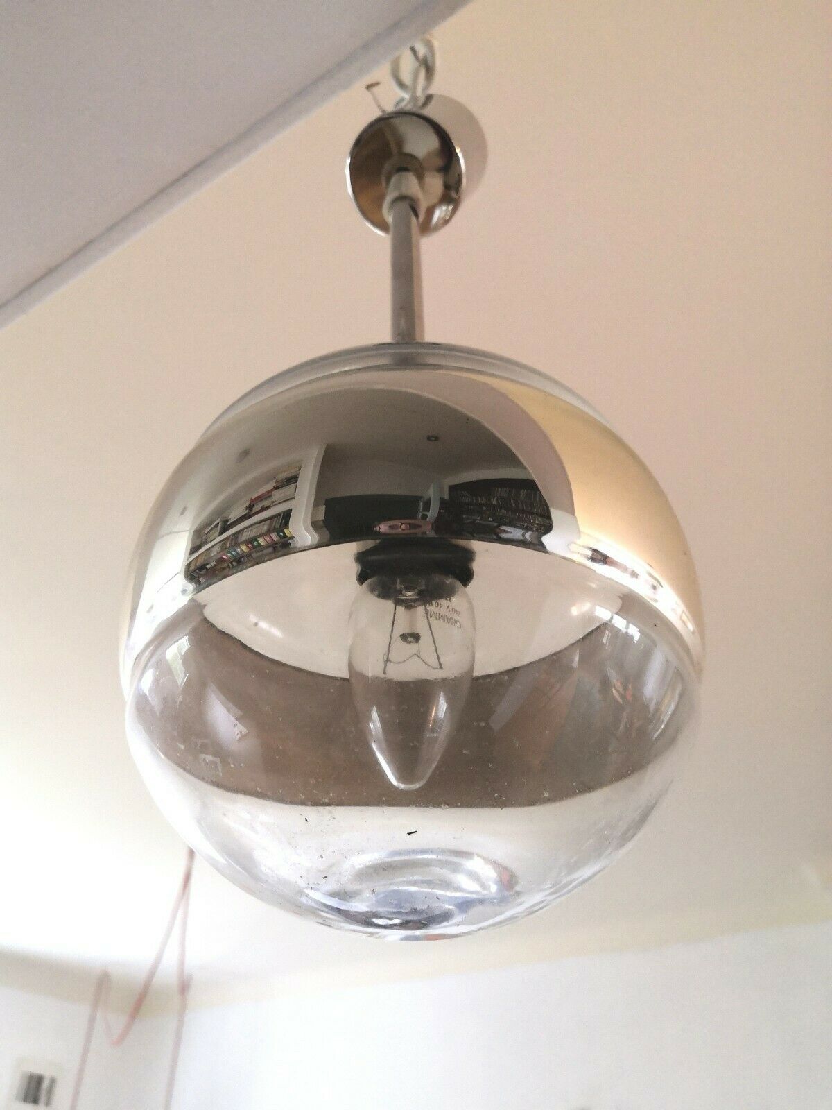 Mirror effect hanging lamp Peill & Putzler design from the 70s