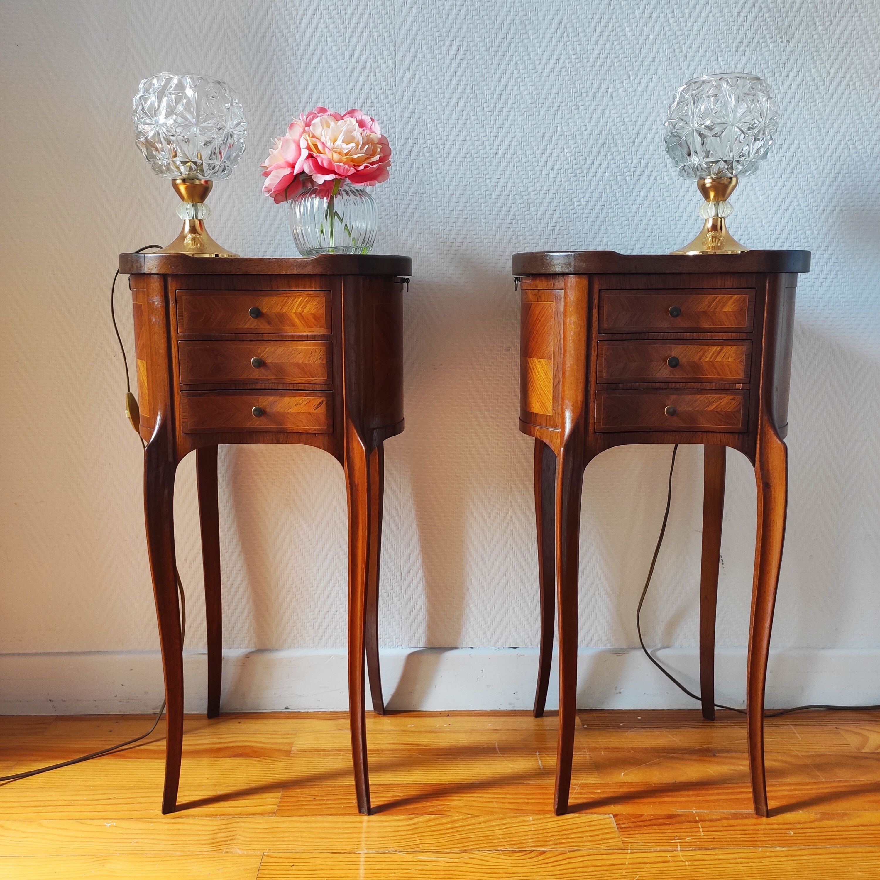 Pair of Louis XV style bedside tables