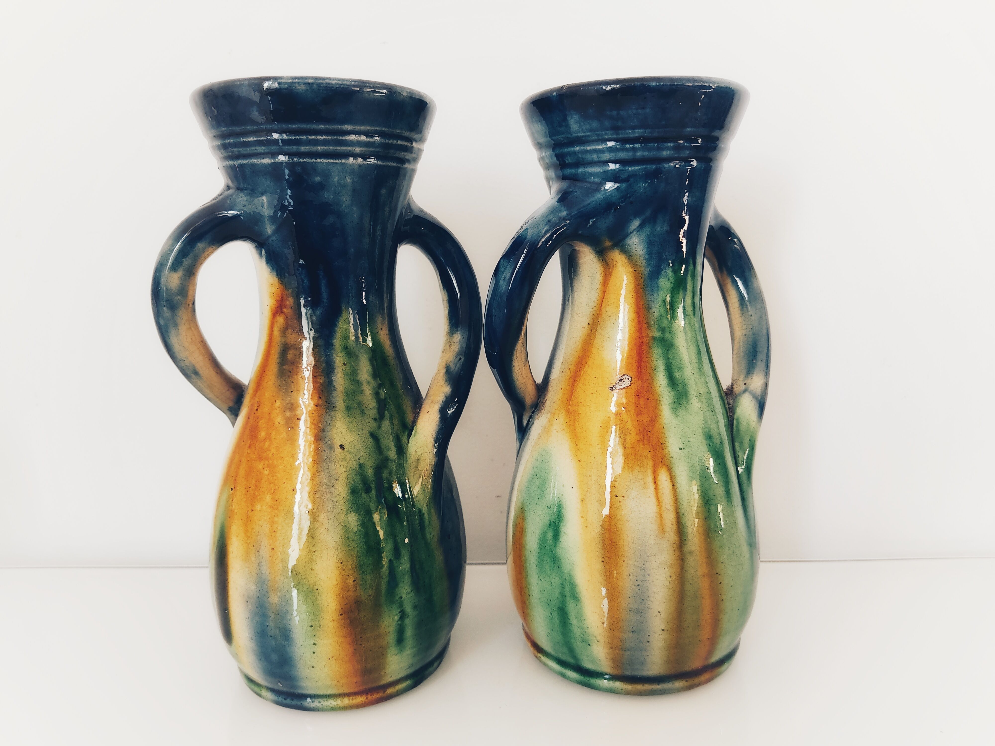 Pair of Flemish sandstone vases