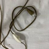 Vintage tripod rattan floor lamp