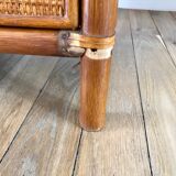 Rattan coffee table and cannage 60s