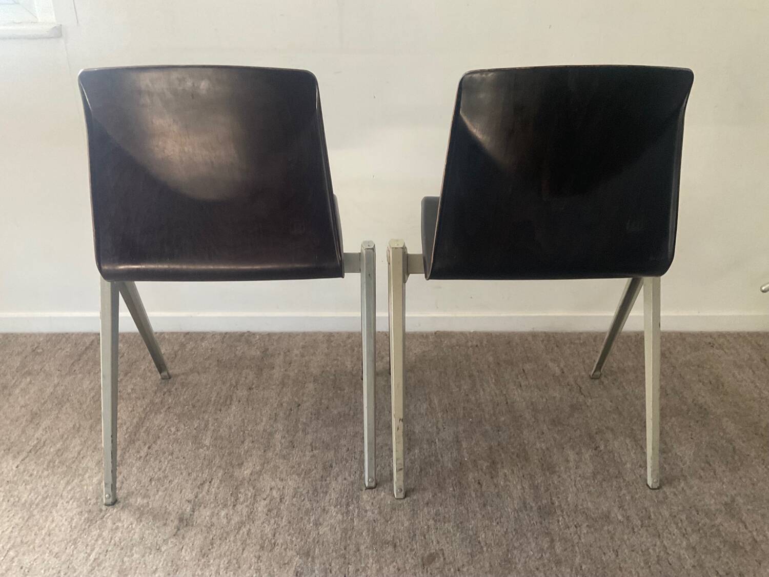 Pair of Pagholz-Germany industrial chairs from the 50s-60s