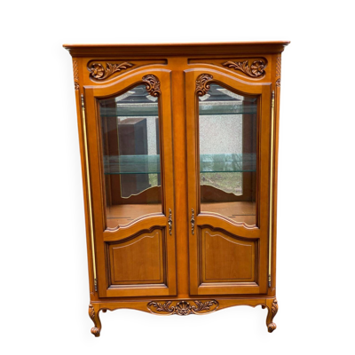 Vitrine Louis XV en bois massif
