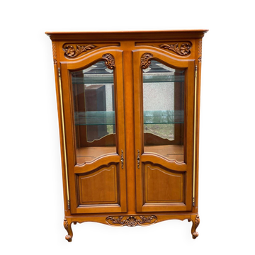 Vitrine Louis XV en bois massif