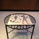 Modernist coffee table in steel and ceramic 1950
