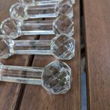 Ensemble de 6 anciens porte-couteaux en verre ou cristal à pointes de diamant