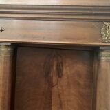 Library with detached columns of Empire style in mahogany and veneer XX century