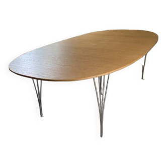 oak superellipse table by Mathsson and Piet Hein - Denmark 1980s