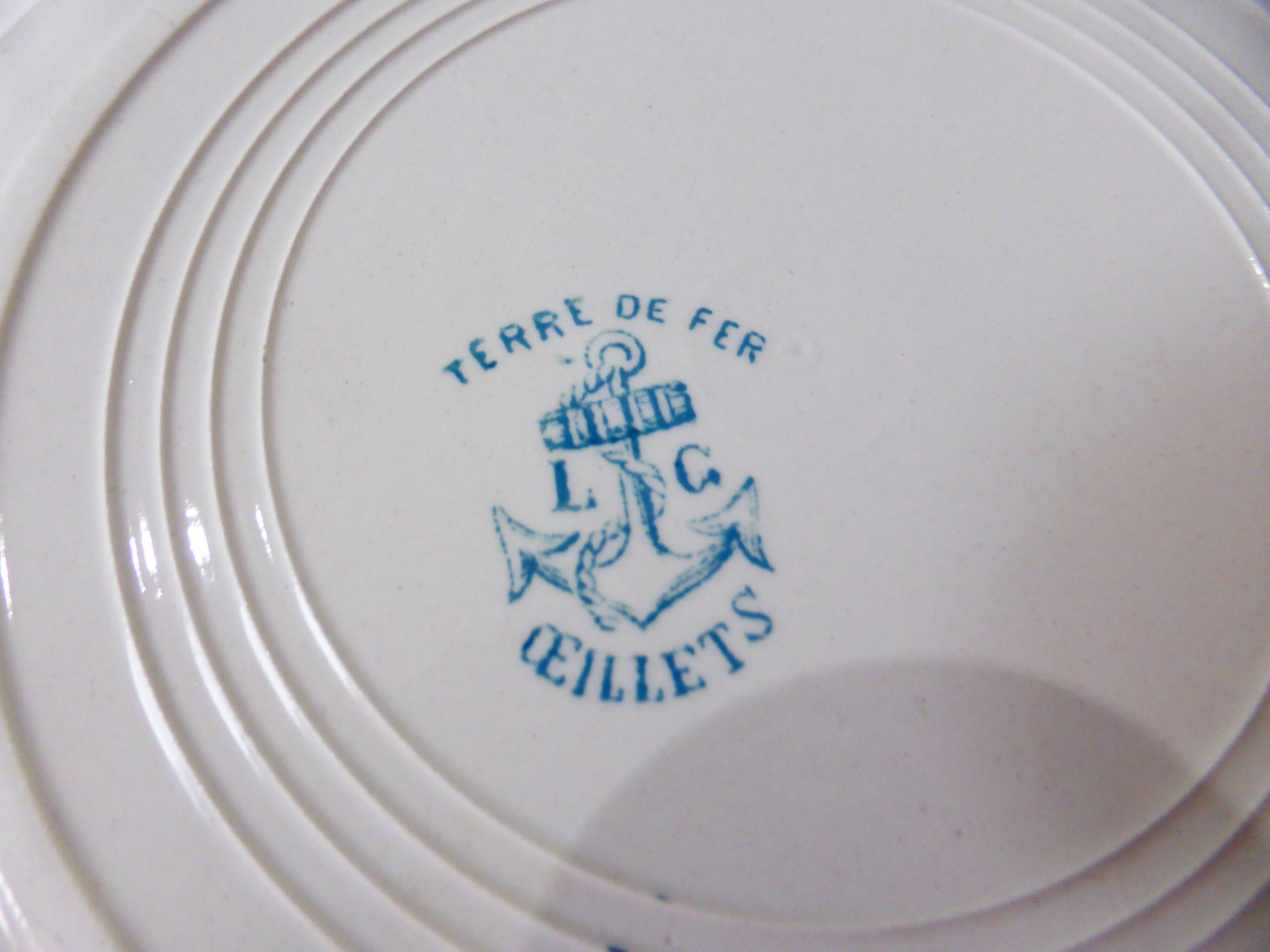 4 vintage deep plates in ironstone by L&G model Oeillets 220520